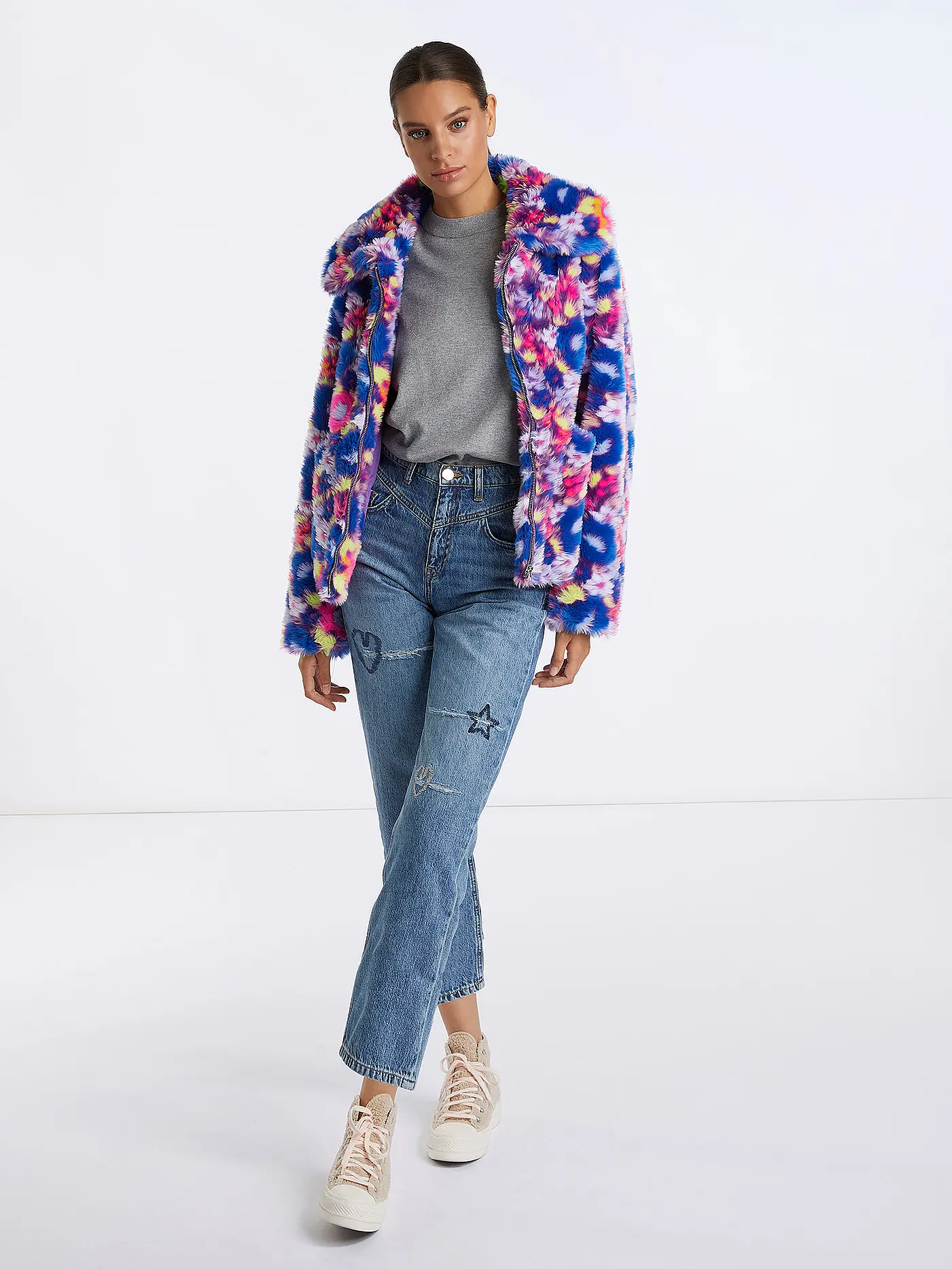 RICH & ROYAL | Jacke in Felloptik | 